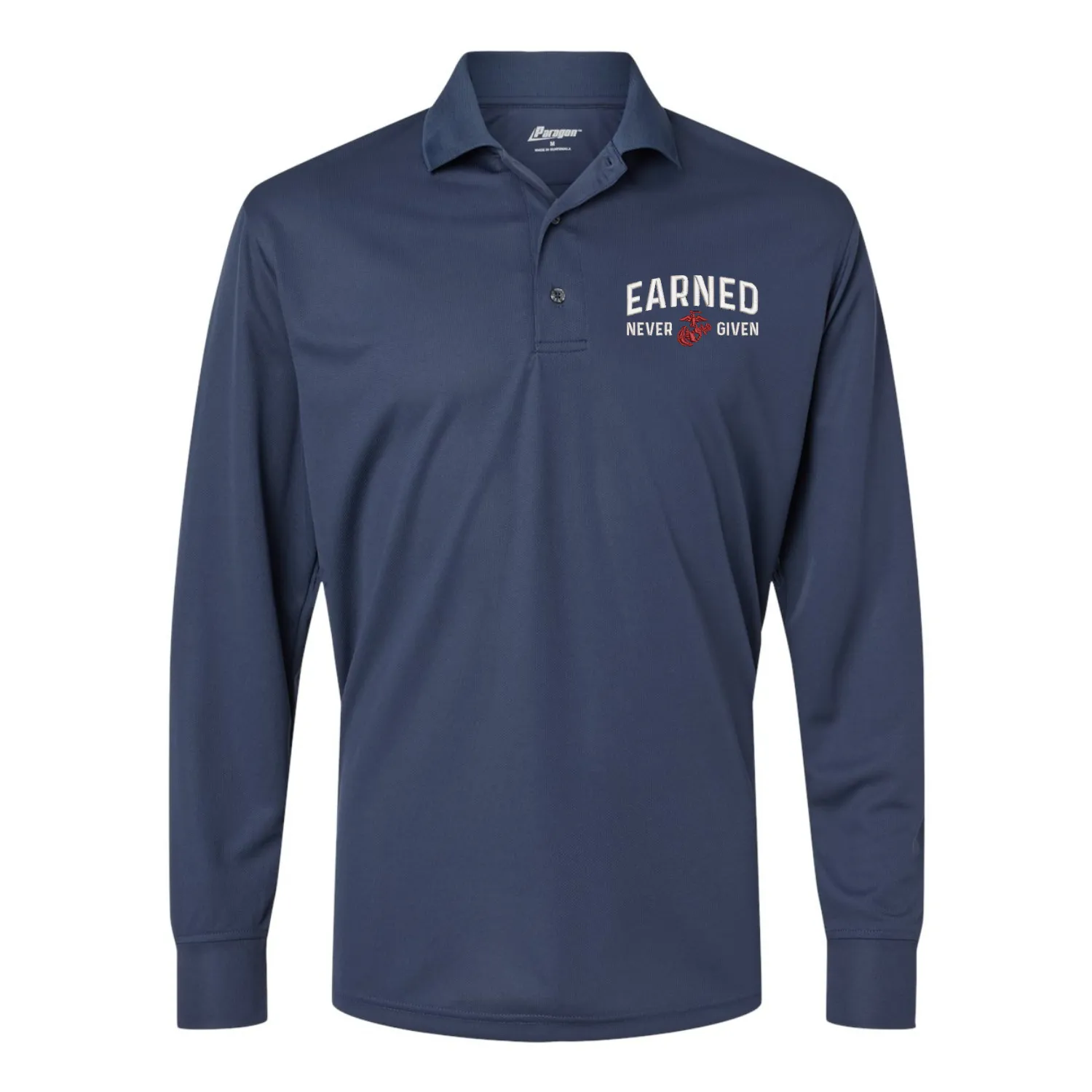 Earned Never Given Longsleeve Performance Polo