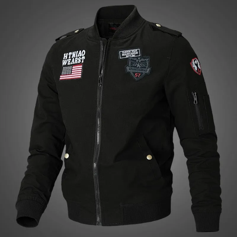 Embroidery Badge Cotton Bomber Jacket