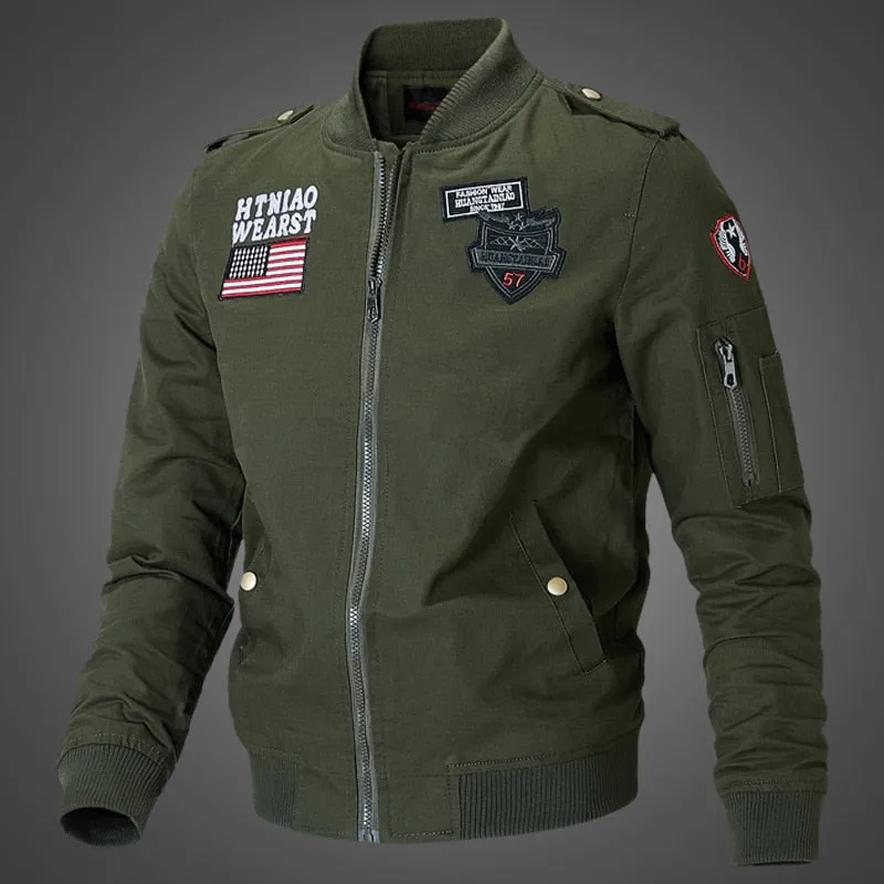 Embroidery Badge Cotton Bomber Jacket