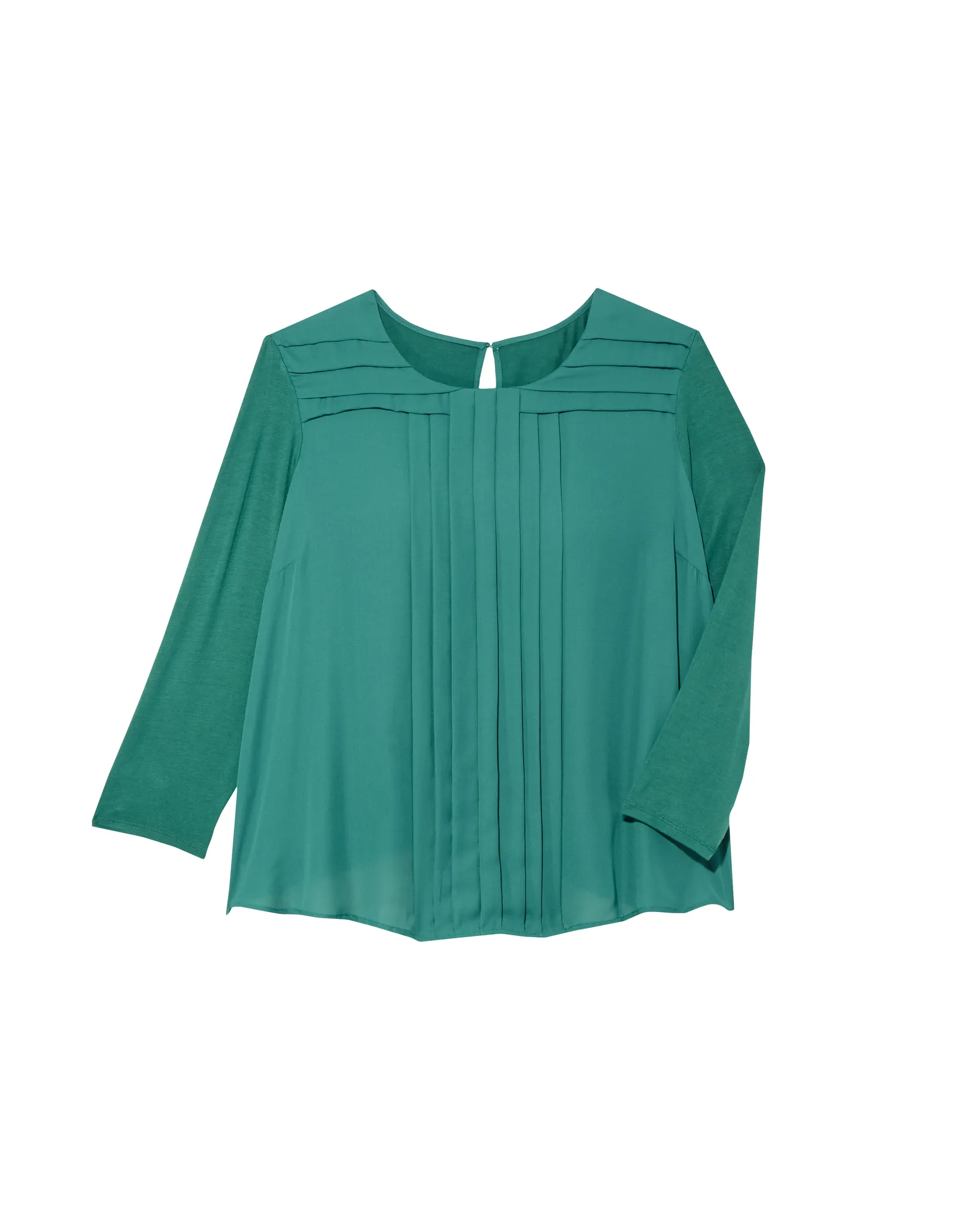 Esmeralda 3/4 Sleeve Front Pleat Blouse | Teal