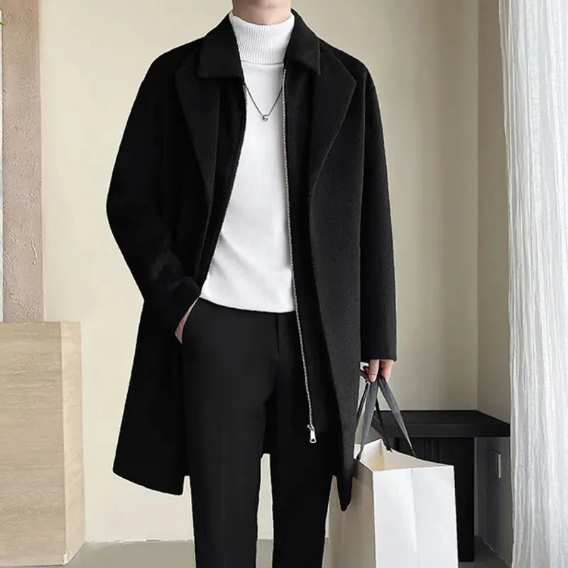 Fake Two-piece Zipper Solid Coat