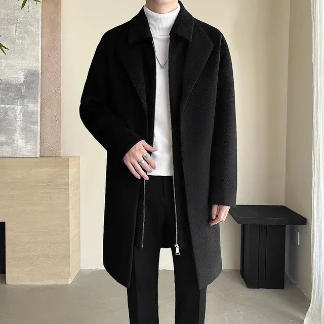 Fake Two-piece Zipper Solid Coat