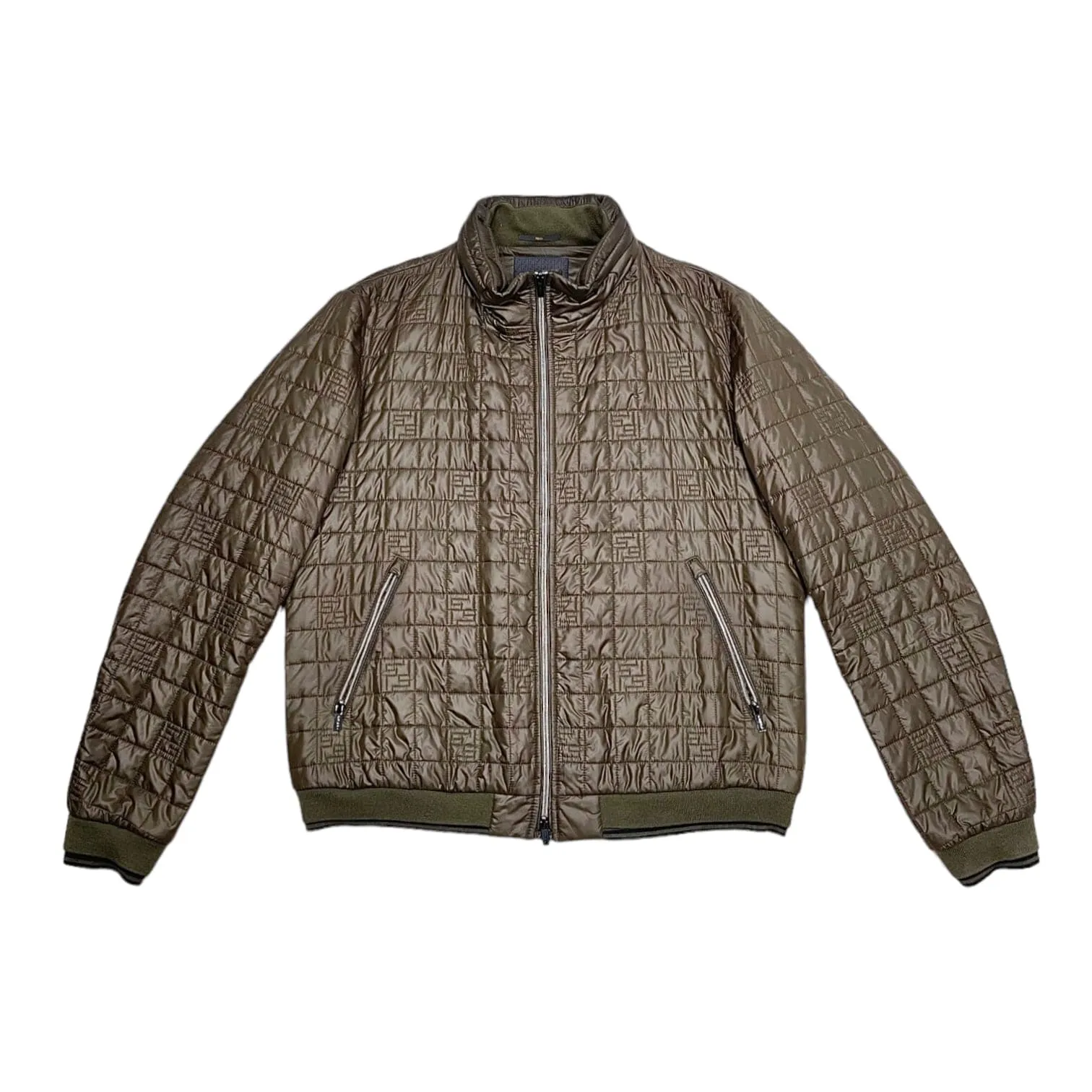 Fendi Bomberthin Techno Grigio Marrone Jacket Olive