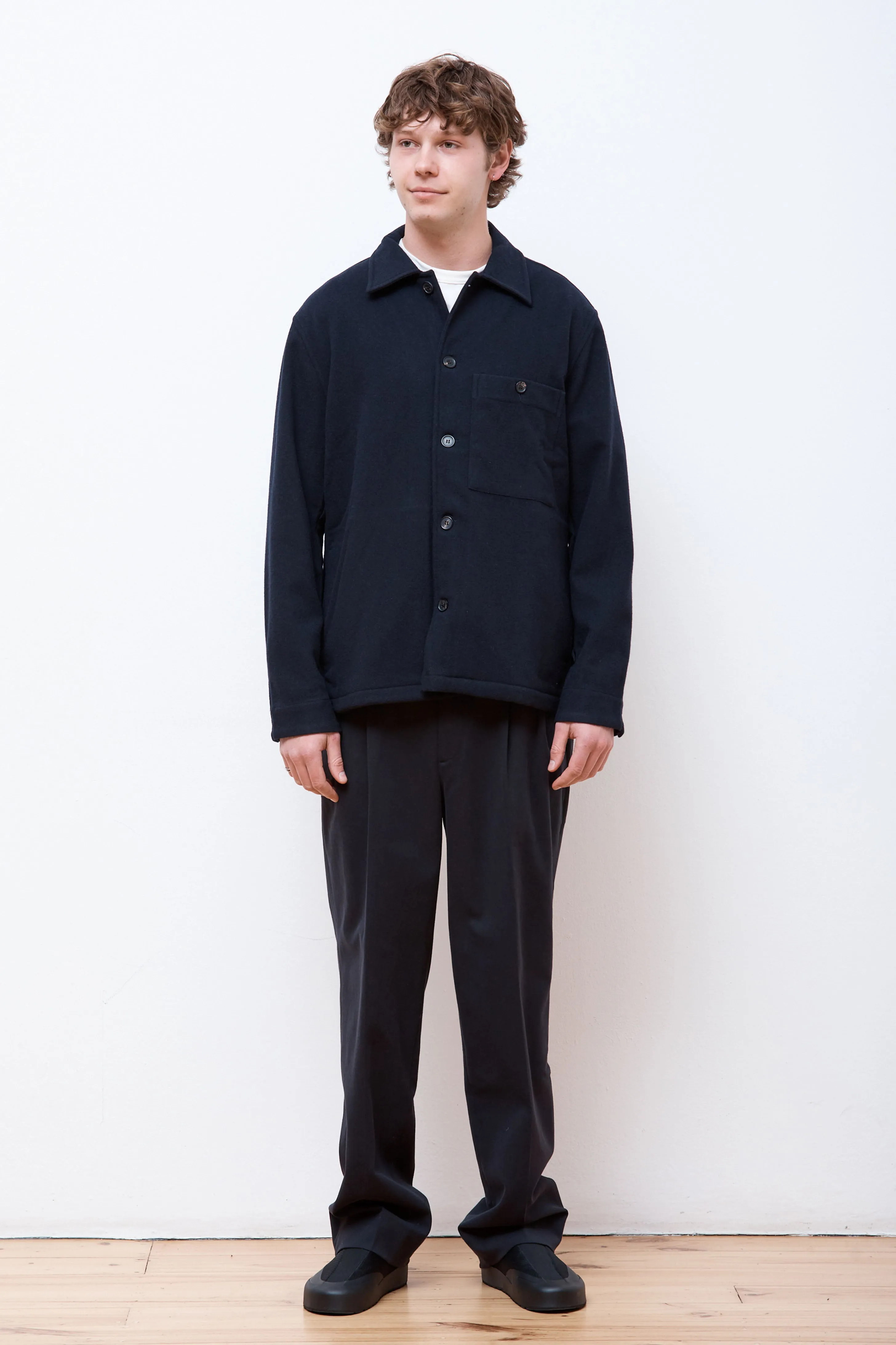 Folke Wool Overshirt Dark Navy