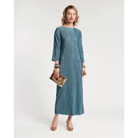 Frances Valentine Slinky Pleated Maxi Dress French Blue