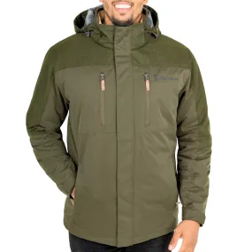 Free Country Men's Mountain Guide Water Resistant Quilted Lining Jacket (Dark Olive, M)