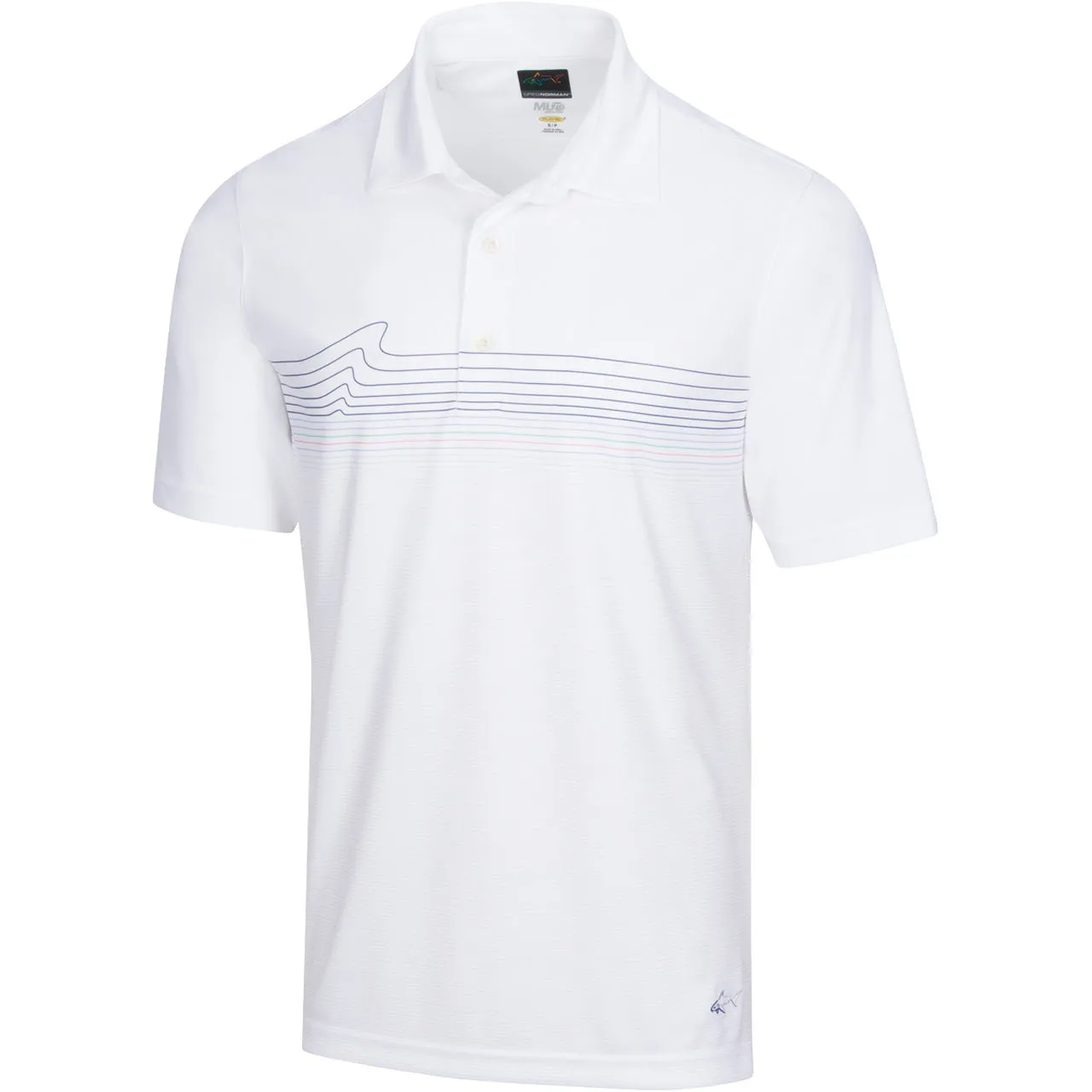 Greg Norman Men's ML75 Microlux Fin Print Polo