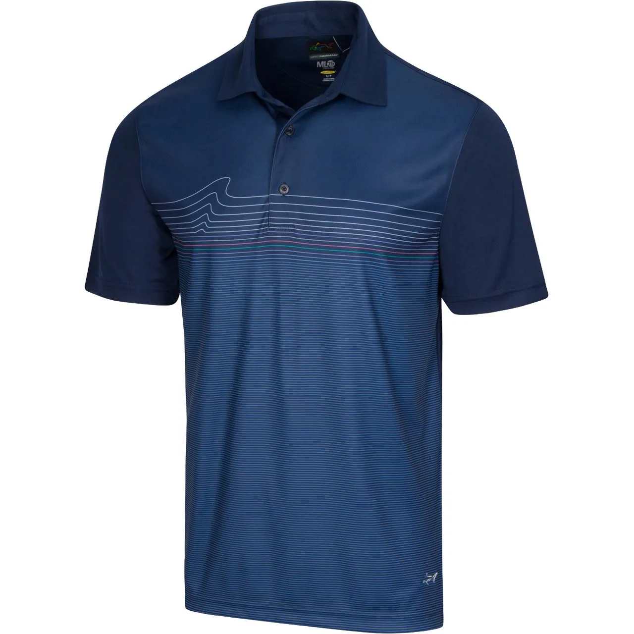 Greg Norman Men's ML75 Microlux Fin Print Polo