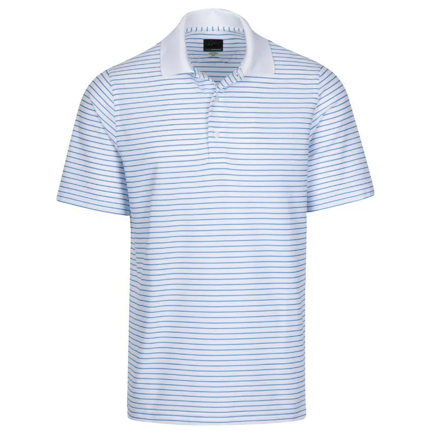 Greg Norman Mens Performance Micro Pique Stripe Polo
