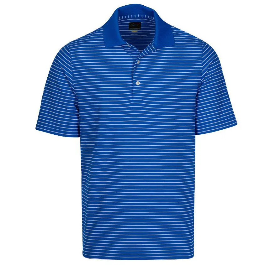 Greg Norman Mens Performance Micro Pique Stripe Polo
