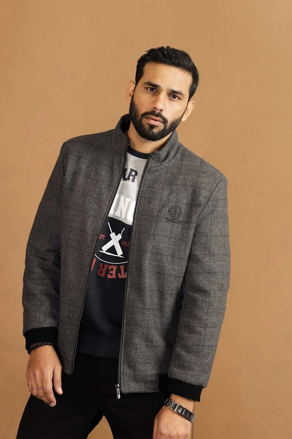 Hidar Gary Jacket With Contrast Rib