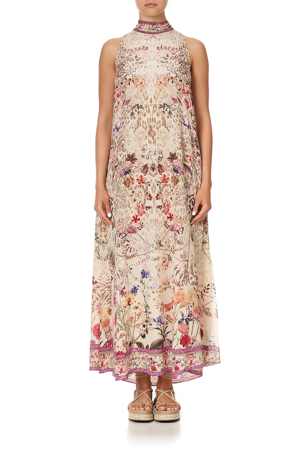 HIGH NECK DRESS WITH BACK NECK TIE DRIFTING DREAMER