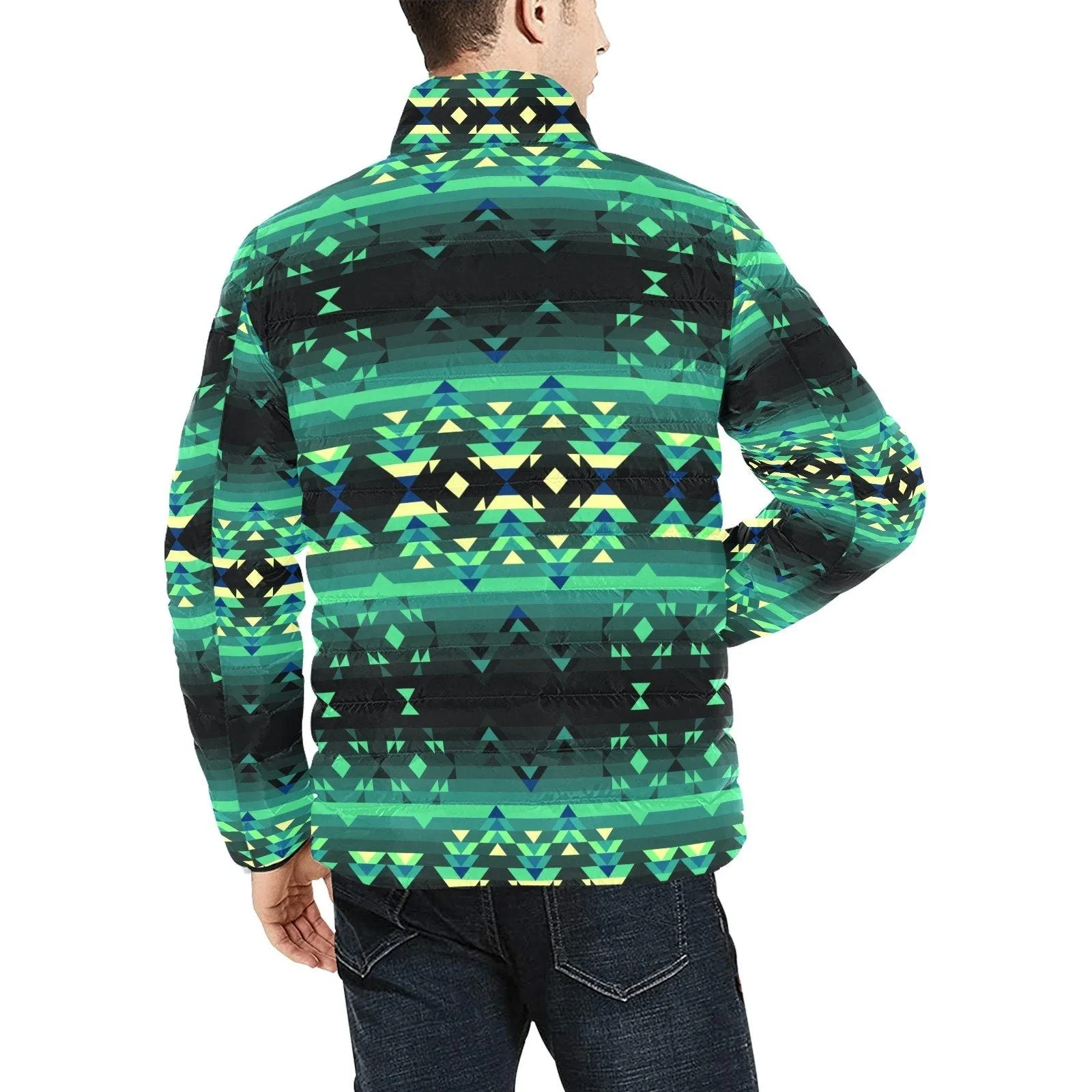 Inspire Green Men's Stand Collar Padded Jacket