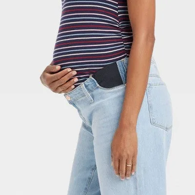 Isabel Maternity by Ingrid & Mid Rise Relaxed Fit Boyfriend Fit Ankle Jeans