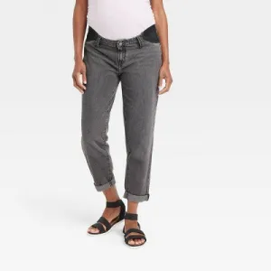 Isabel Maternity by Ingrid & Mid Rise Relaxed Fit Boyfriend Fit Ankle Jeans