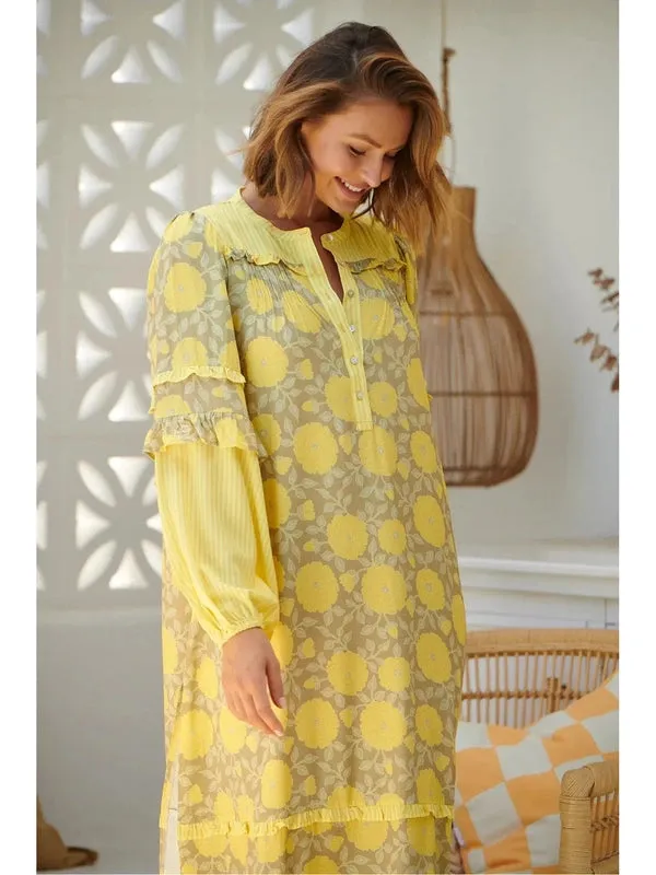 JAASE Yellow Brighton Print Finn Maxi Dress