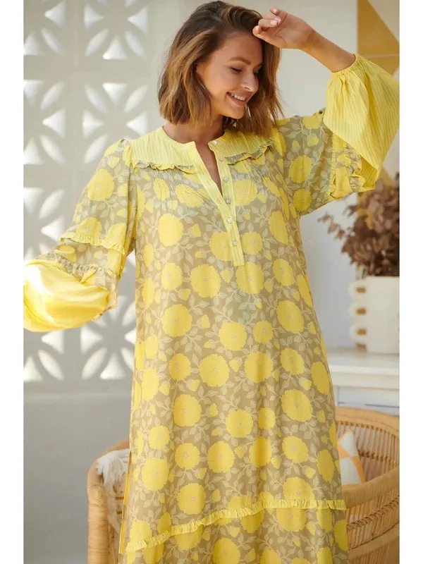 JAASE Yellow Brighton Print Finn Maxi Dress