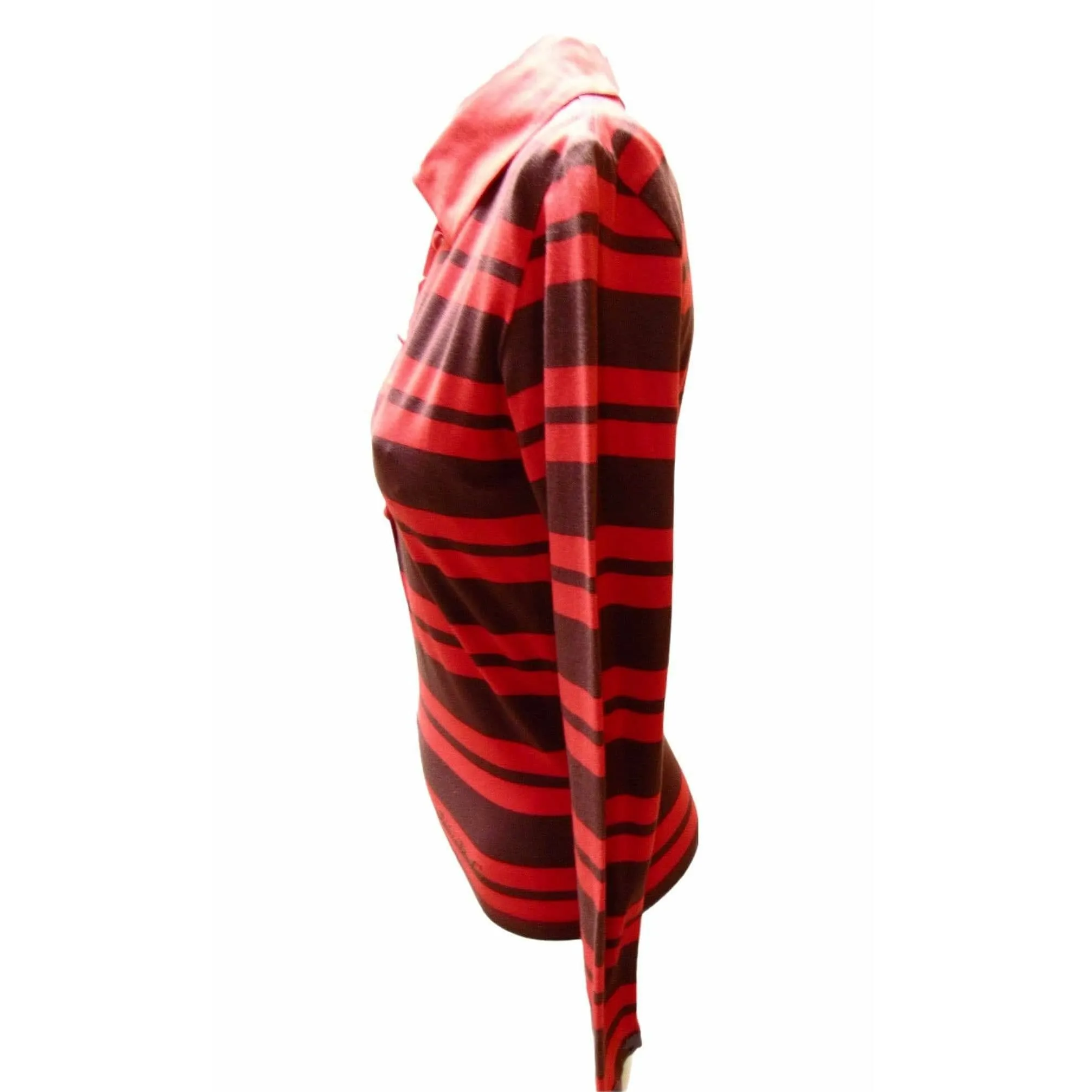 Jean Paul Gaultier Red Stripe Long Sleeve Polo