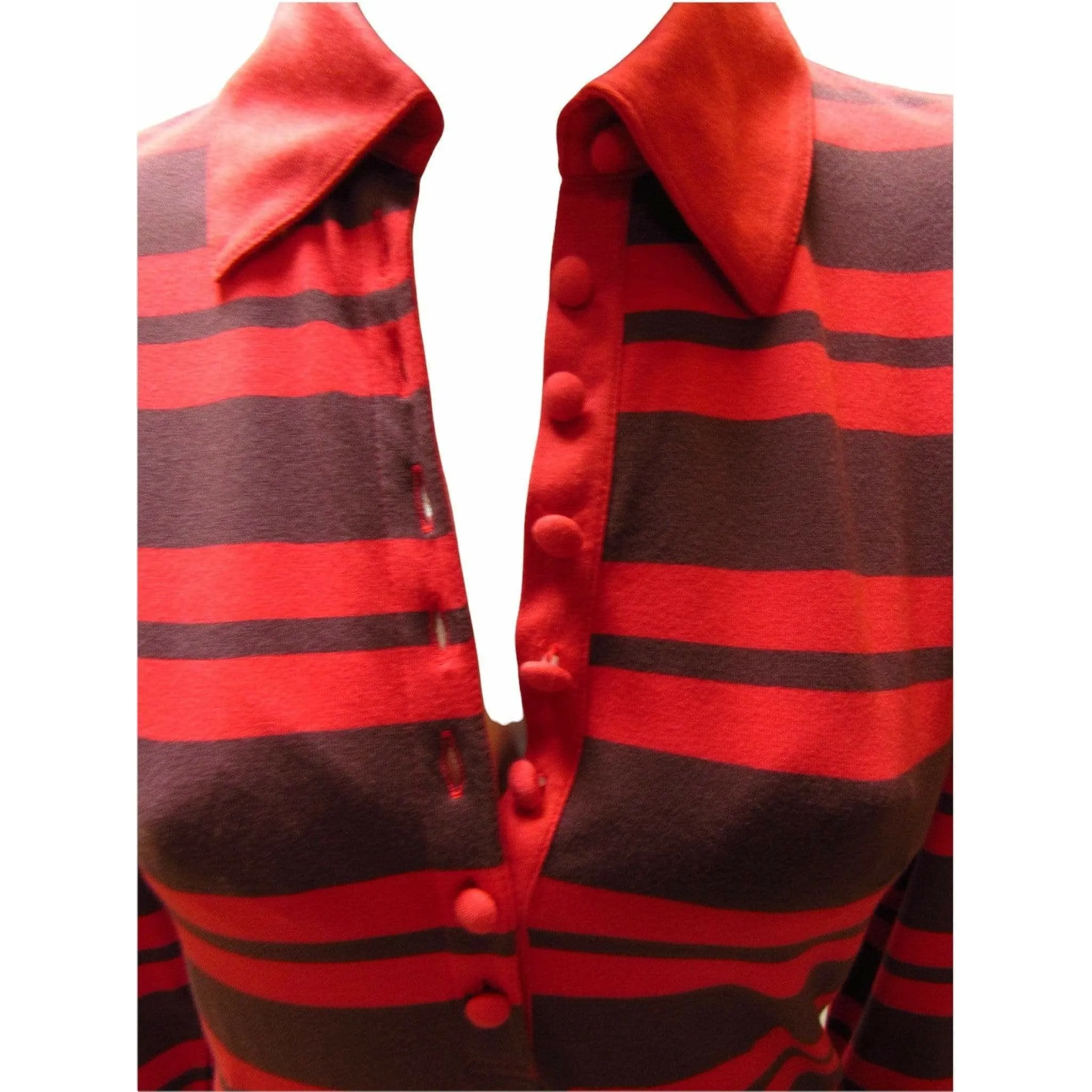 Jean Paul Gaultier Red Stripe Long Sleeve Polo