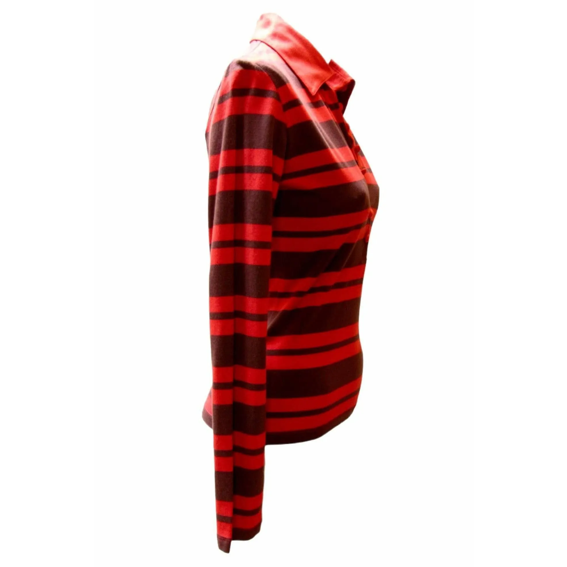 Jean Paul Gaultier Red Stripe Long Sleeve Polo