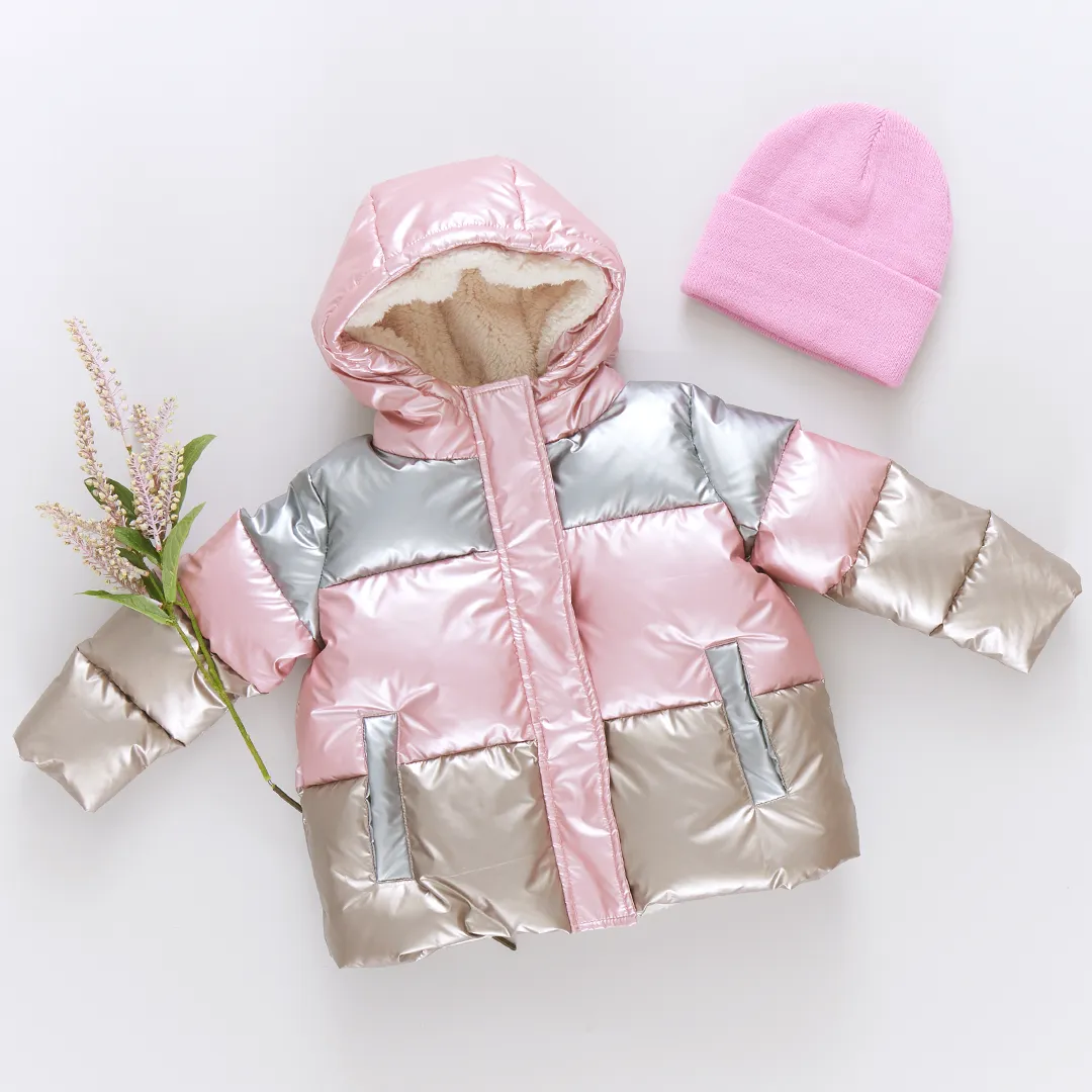 Kids Pete Puffer - Metallic Color Block