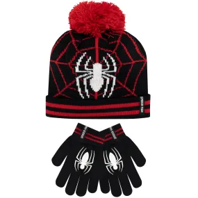 Kids Spiderman Winter Hat and Gloves Set