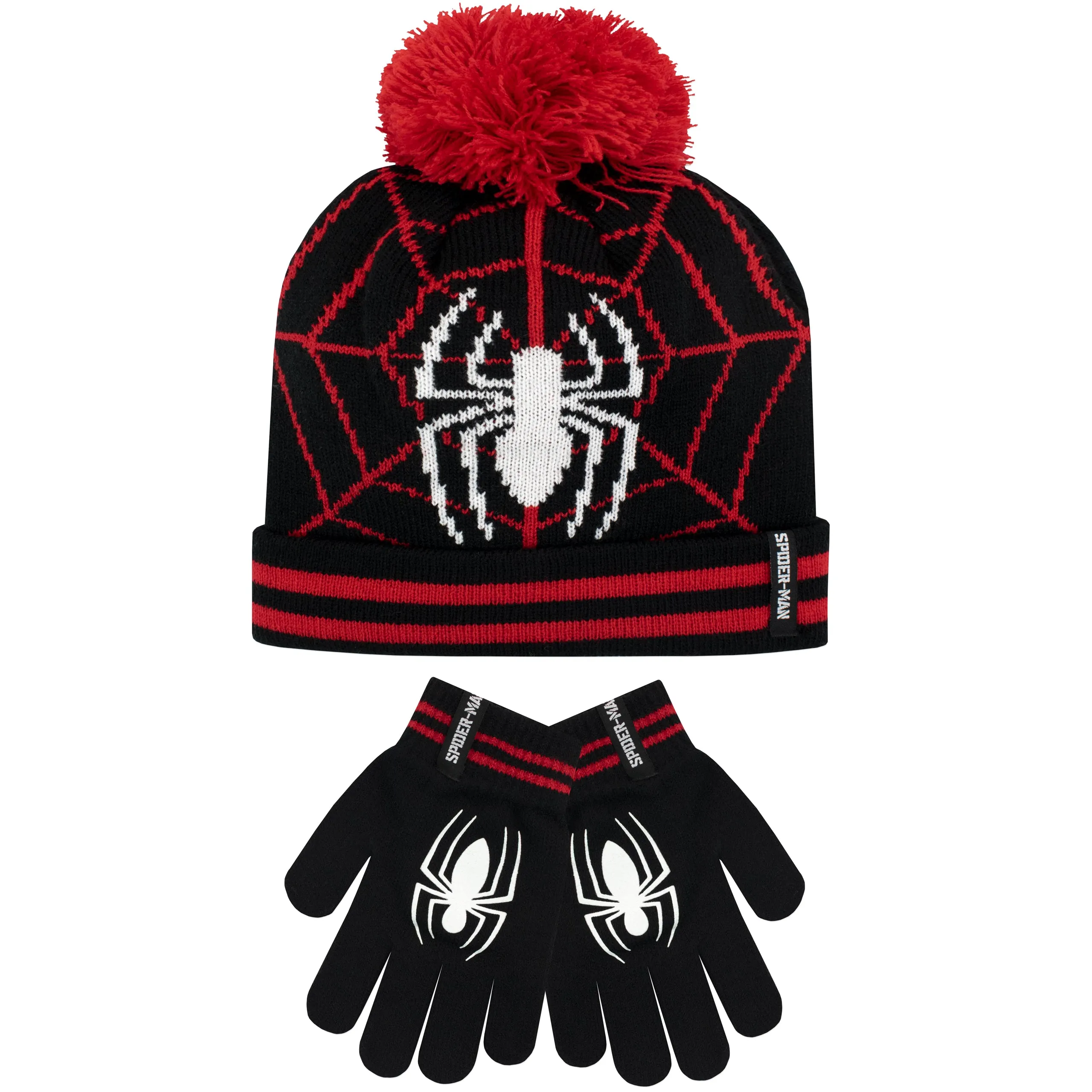 Kids Spiderman Winter Hat and Gloves Set