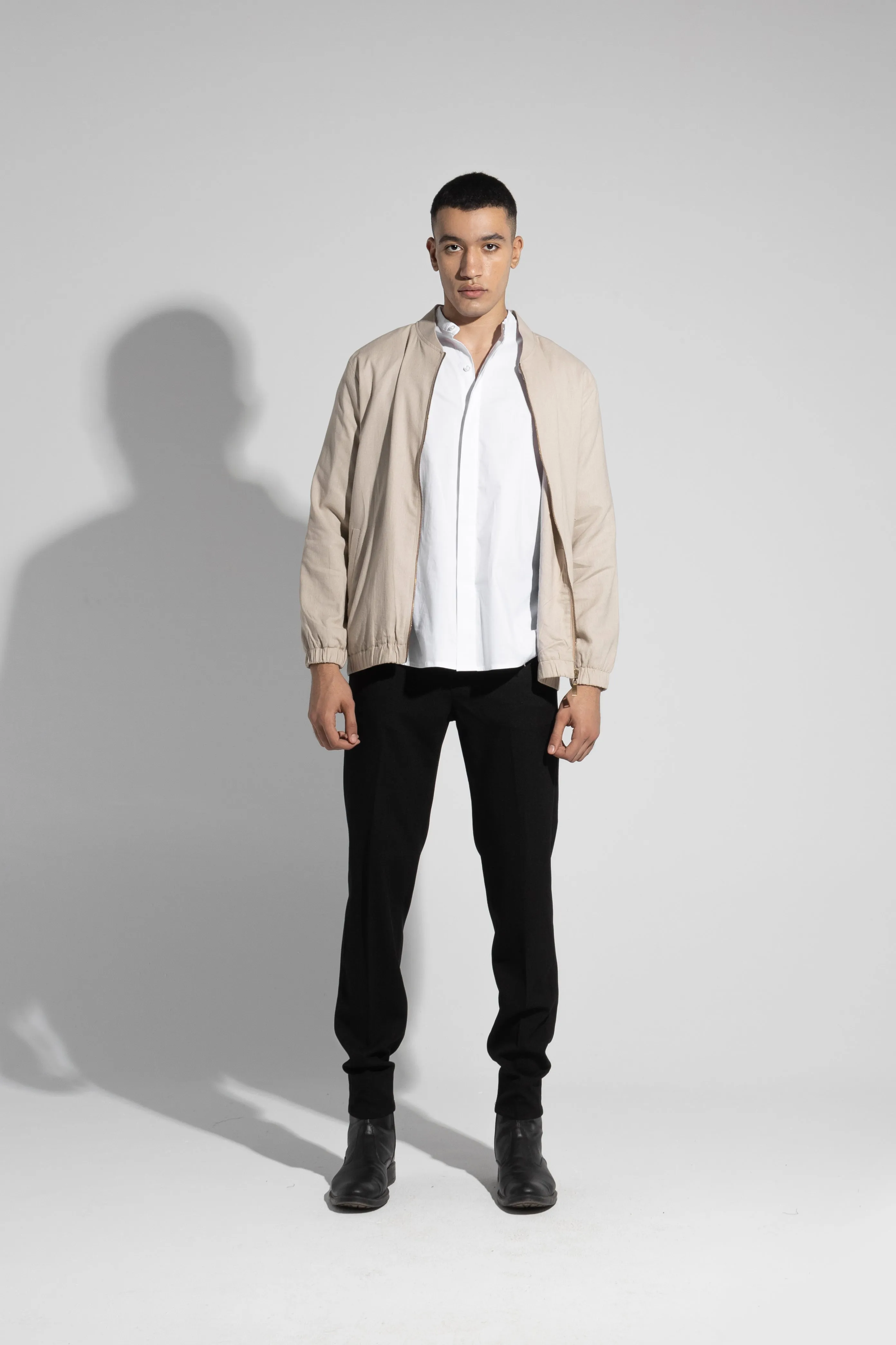 LINEN BOMBER JACKET