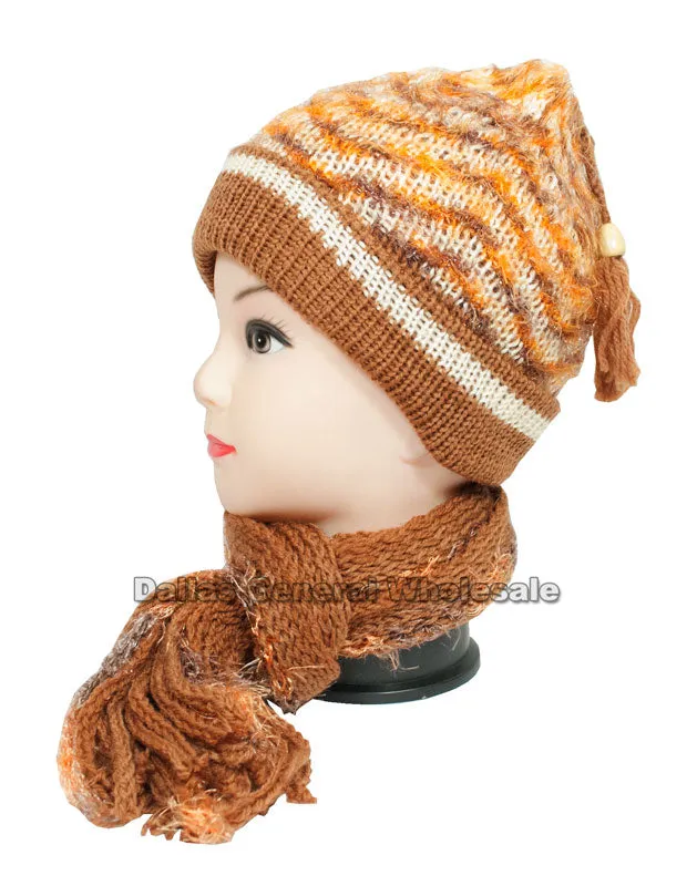Little Girls Knitted Beanie Hat and Scarf Set Wholesale