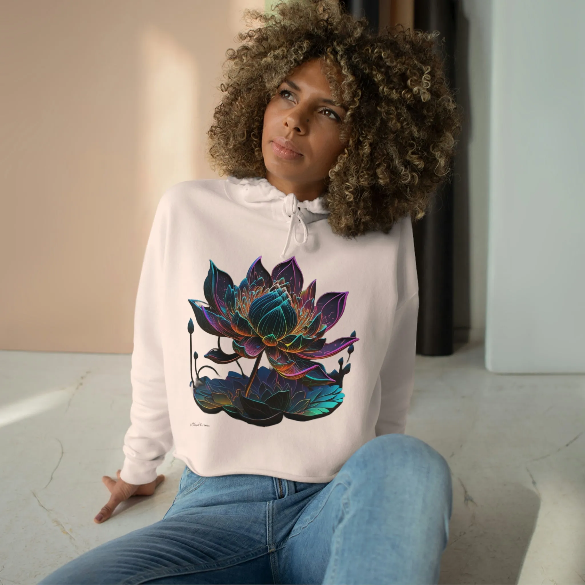 Lotus Life Crop Hoodie no back design