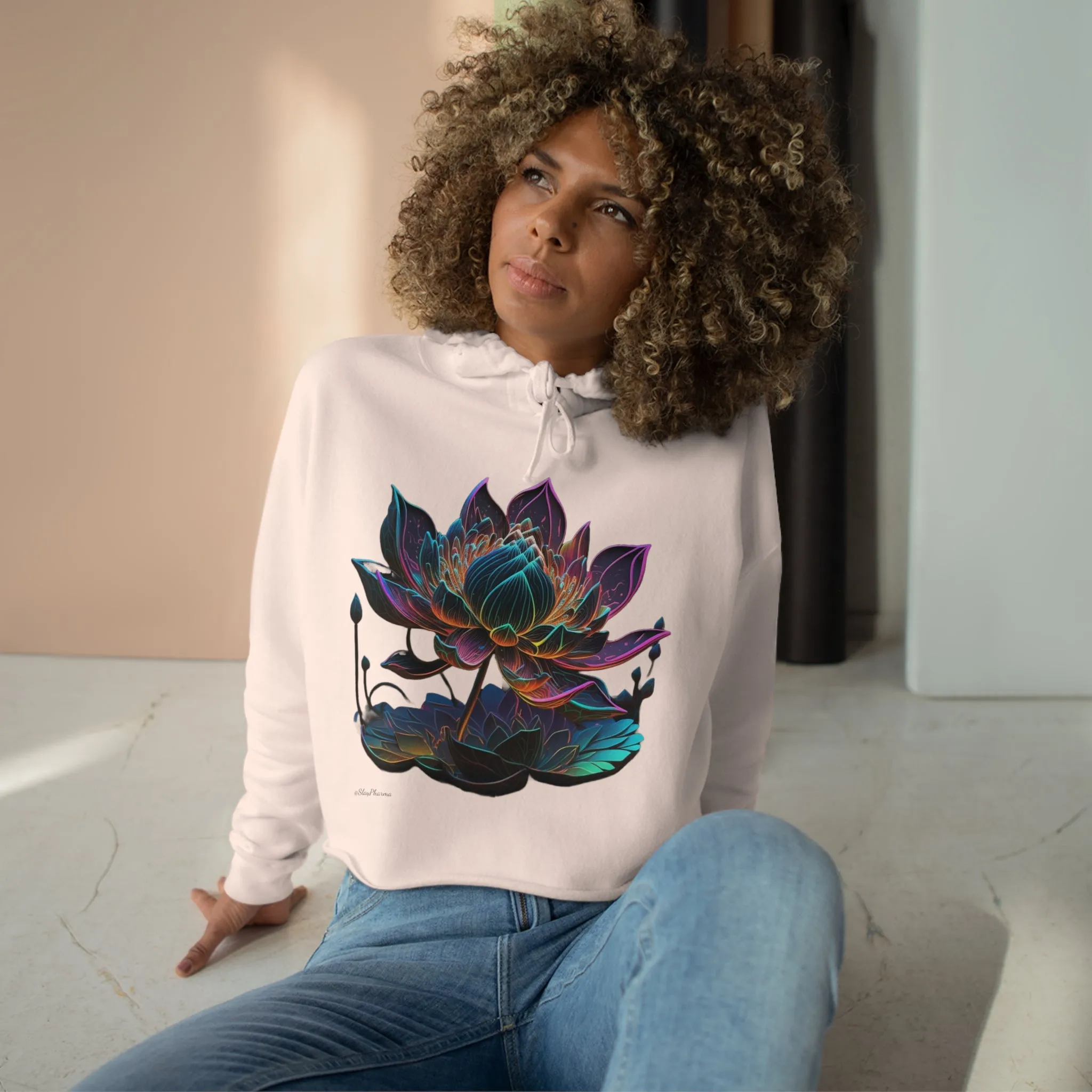 Lotus Life Crop Hoodie
