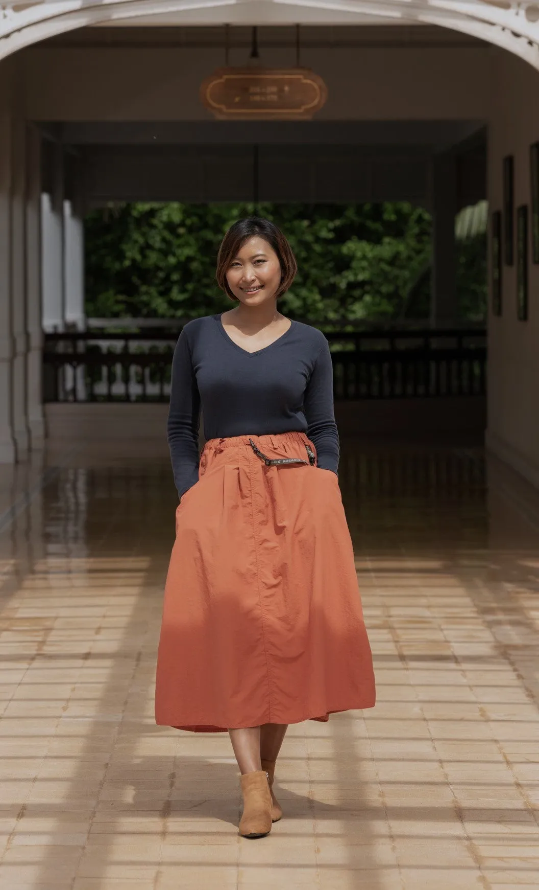 Macabi Slim Skirt - Terra Cotta