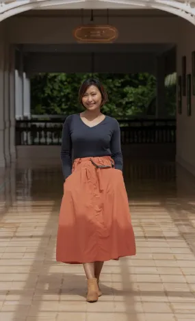 Macabi Slim Skirt - Terra Cotta