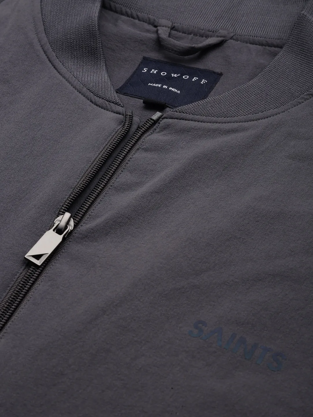 Men Grey Solid Jacket