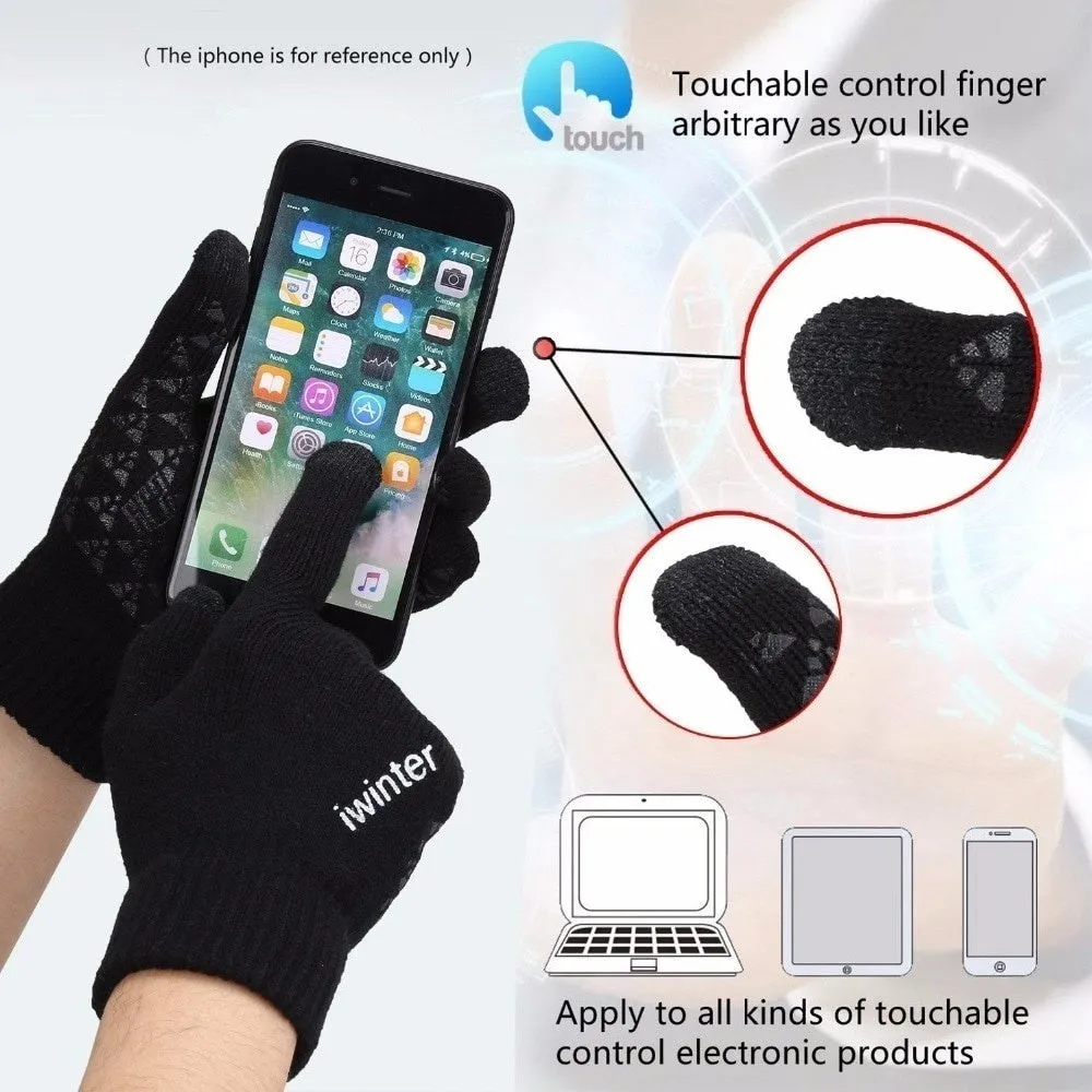 Mens Winter Windproof Cycling Gloves with Touchscreen Compatibility