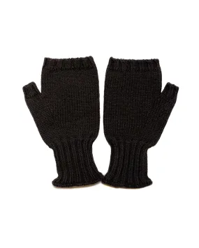 MHL Chunky Fingerless Glove British Merino Dark Brown