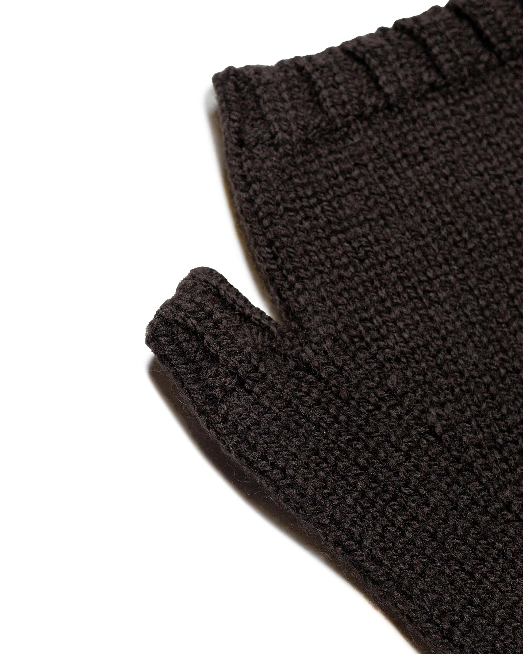 MHL Chunky Fingerless Glove British Merino Dark Brown