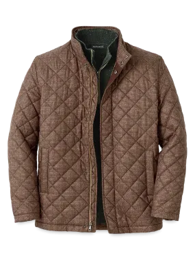 Microfiber Houndstooth Quilted Jacket - Multi
