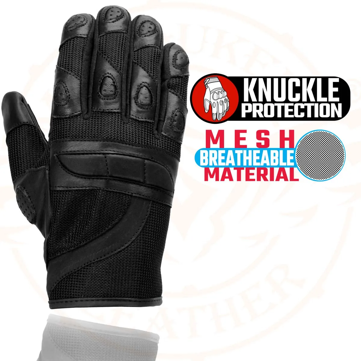 Milwaukee Leather SH802 Women's Black Leather and Mesh Racing
