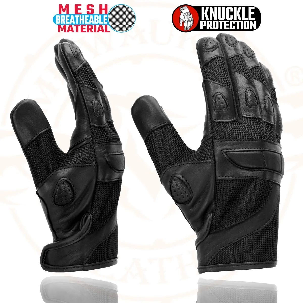 Milwaukee Leather SH802 Women's Black Leather and Mesh Racing