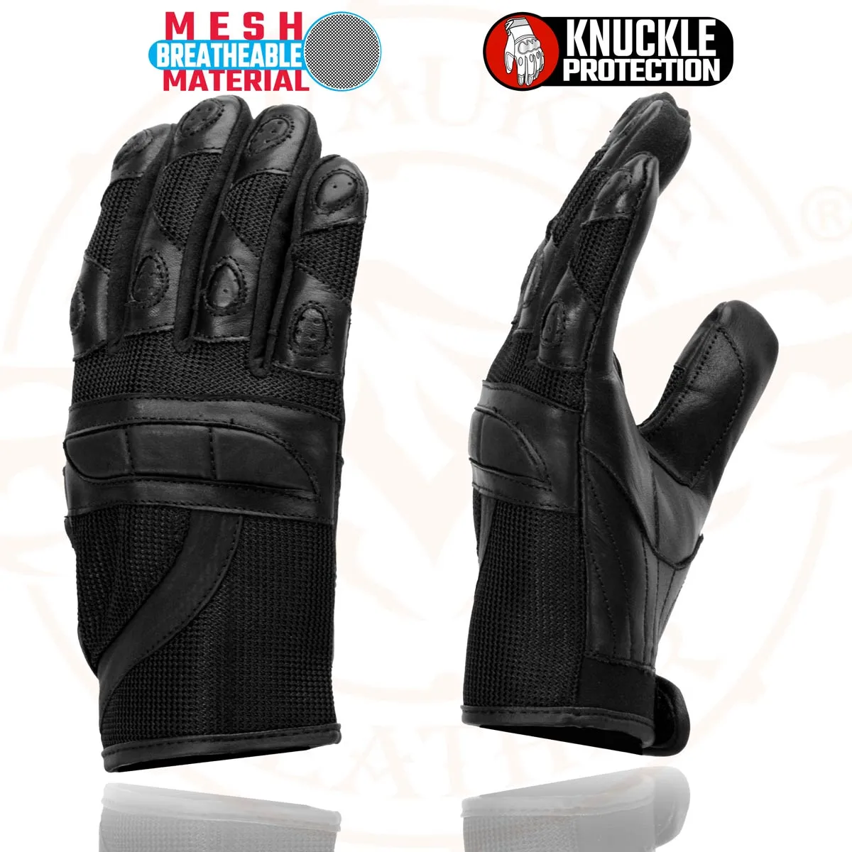 Milwaukee Leather SH802 Women's Black Leather and Mesh Racing