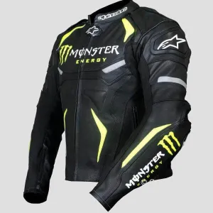 Monster Energy Motorbike Racing Leather Jacket