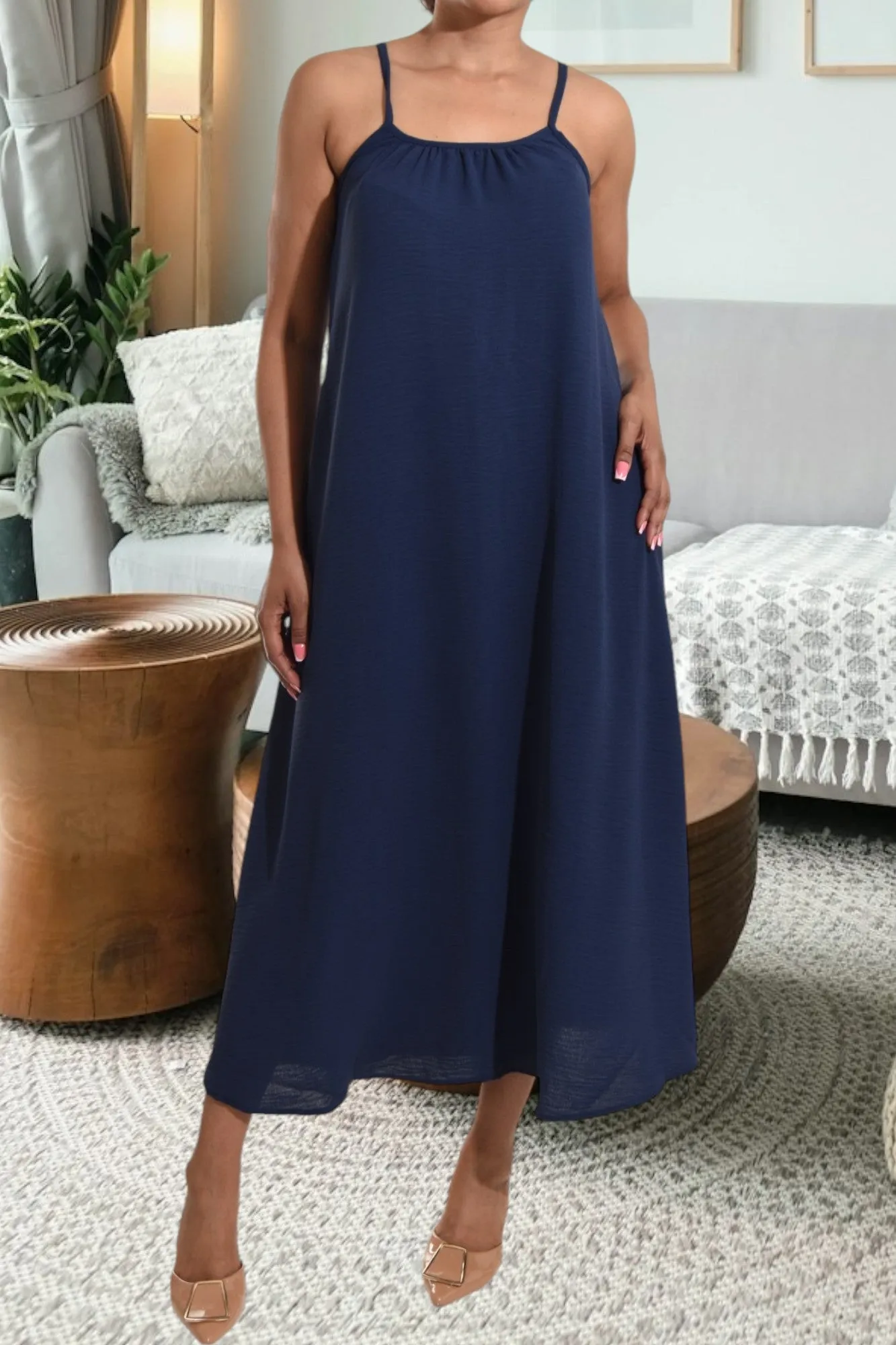 Navy Strappy Maxi Dress