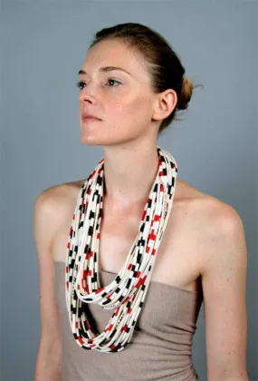 Necklush Infinity Scarf / Red & Black Stripe / Unisex