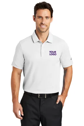 Nike Dri-FIT Icon Pique Modern Fit Custom Polos, White