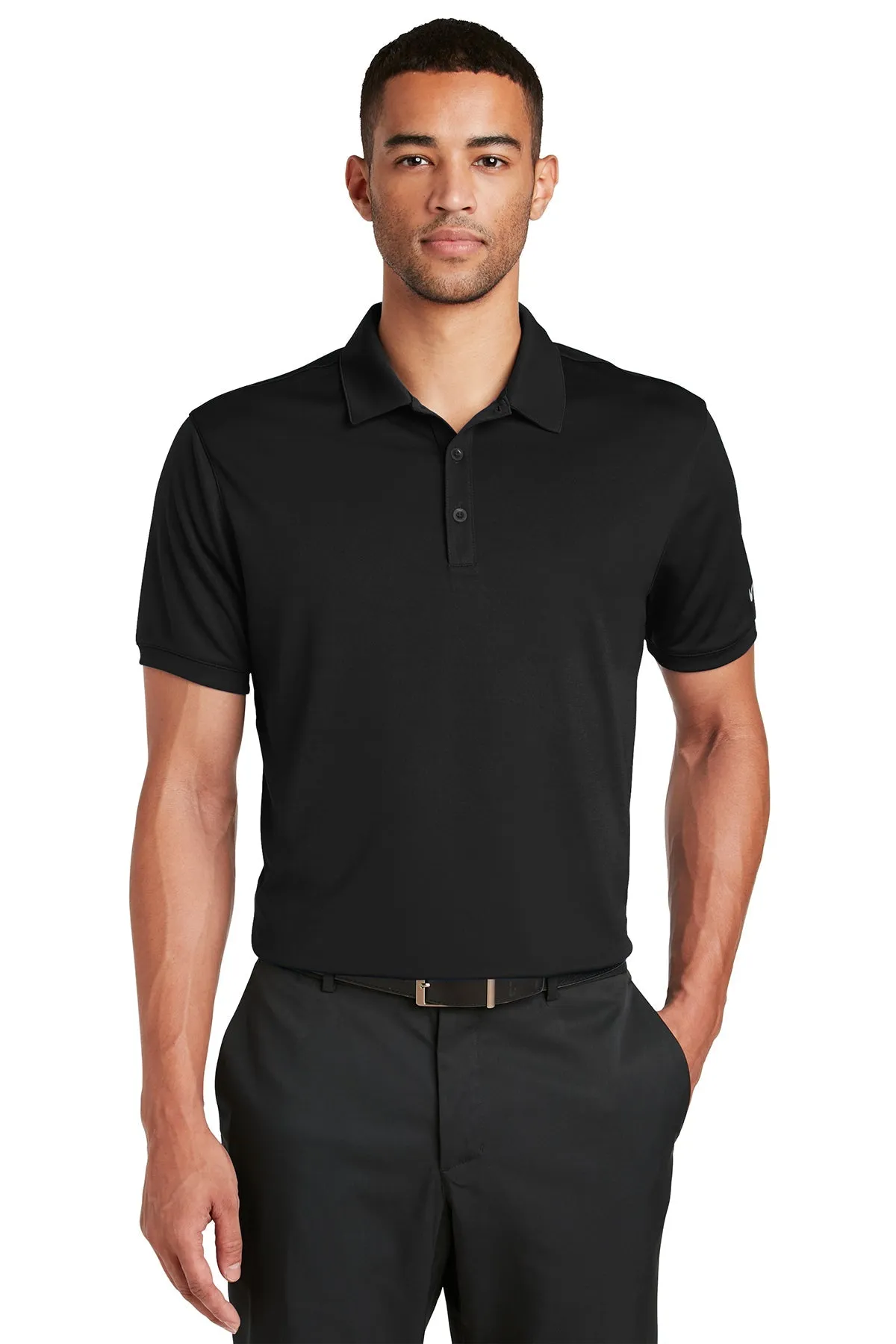 Nike Dri-FIT Players Modern Fit Custom Polos, Black