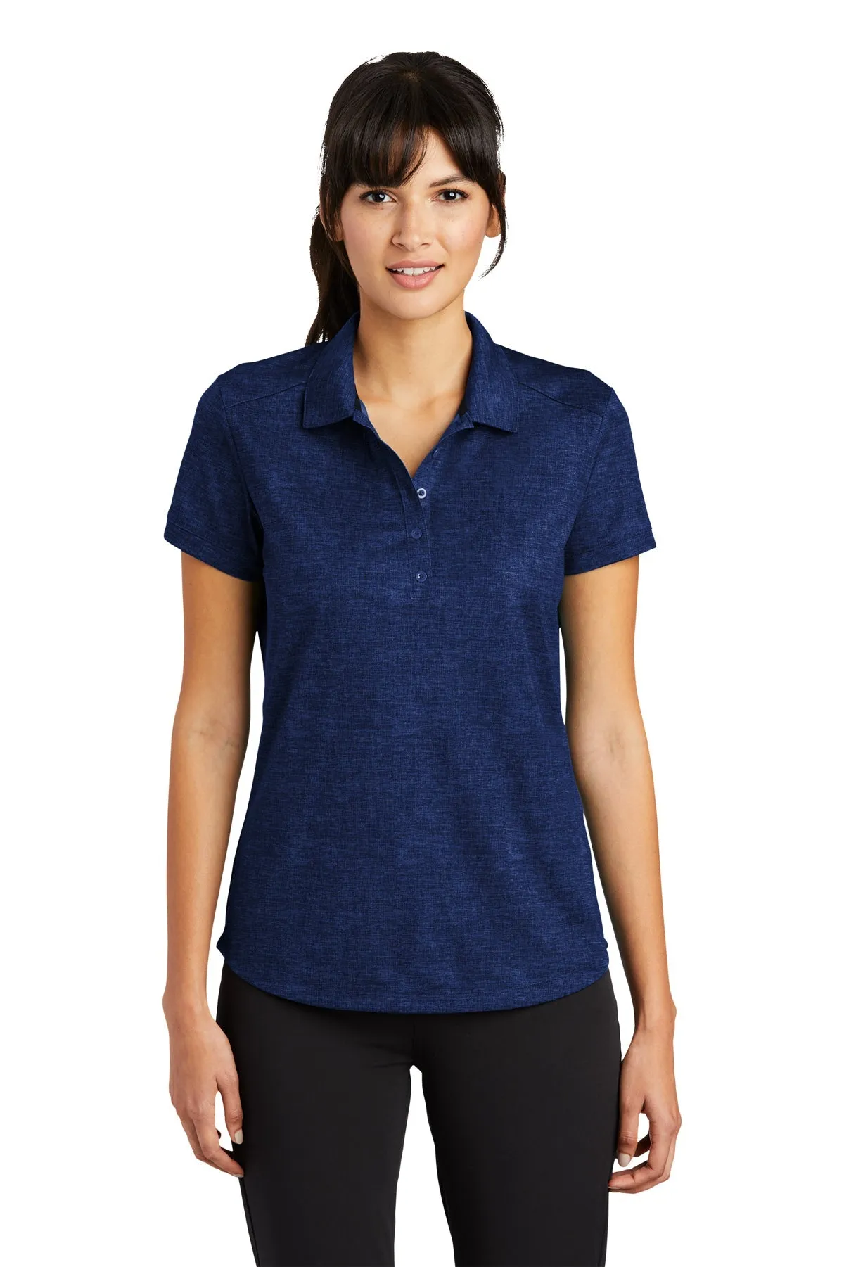 Nike Ladies Dri-FIT Crosshatch Customized Polos, Old Royal/ Marine