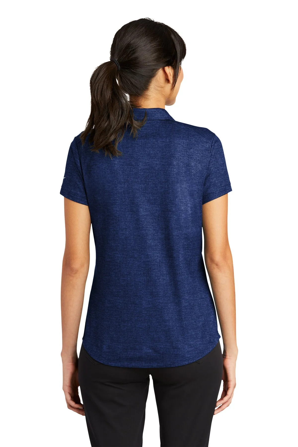 Nike Ladies Dri-FIT Crosshatch Customized Polos, Old Royal/ Marine