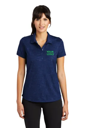 Nike Ladies Dri-FIT Crosshatch Customized Polos, Old Royal/ Marine
