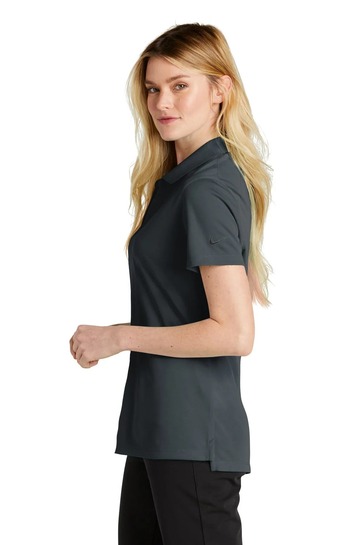 Nike Ladies Dri-FIT Micro Pique Customized Polos, Anthracite